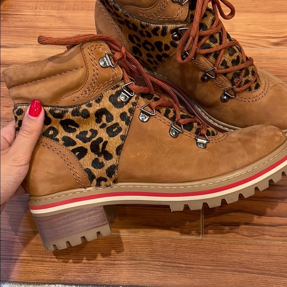 Schutz Leopard Lace Up Boot - Picture 3 of 6